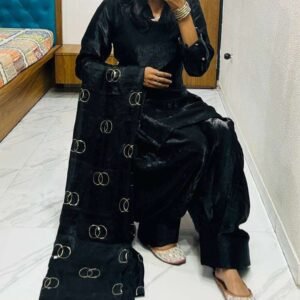 Women's Fendi Silk Solid Muslim Straight Kurti With Pant and Dupatta set